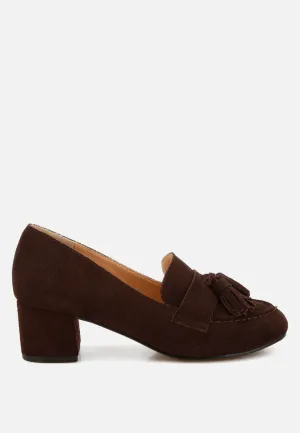 Aloha Tassels Detail Genuine Suede Loafers