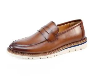 Amali Shoes Hugh Men’s Cognac Penny Loafers Man Made