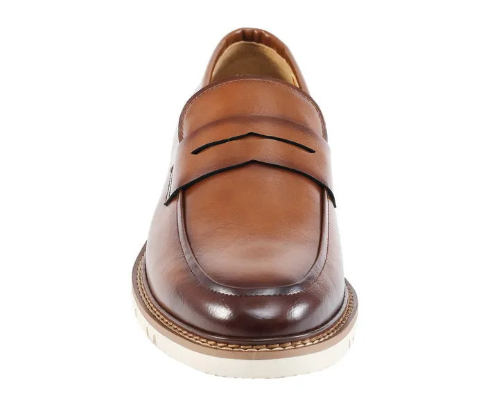 Amali Shoes Hugh Men’s Cognac Penny Loafers Man Made