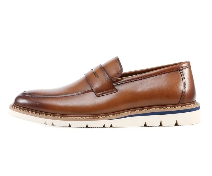 Amali Shoes Hugh Men’s Cognac Penny Loafers Man Made