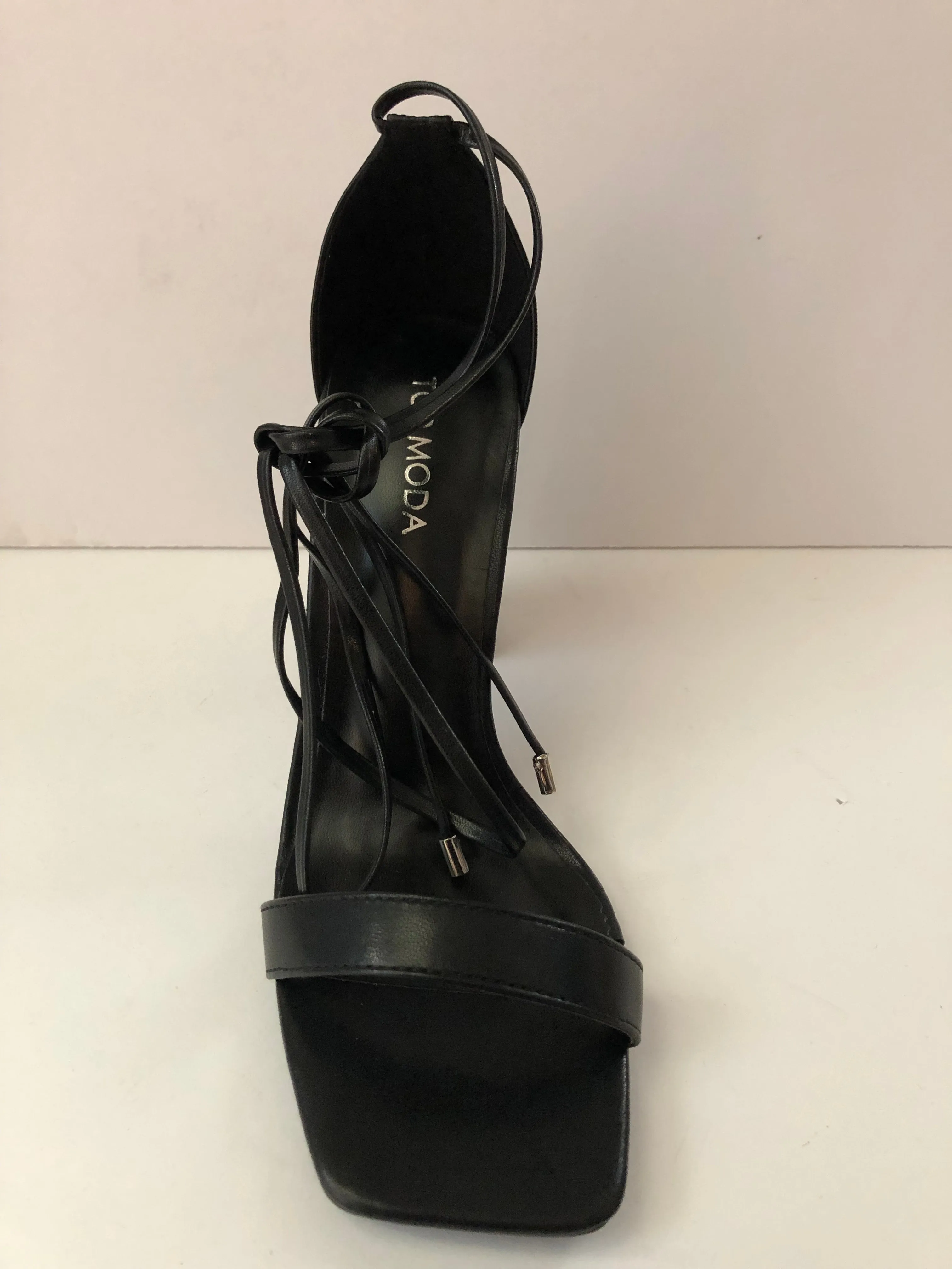 Black Shoelace Sandal High Heels
