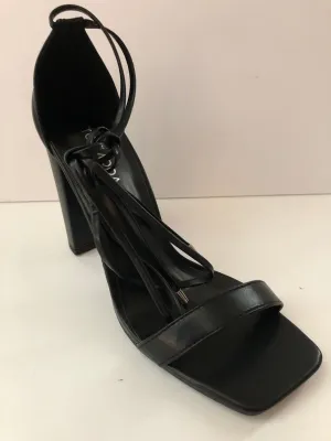 Black Shoelace Sandal High Heels