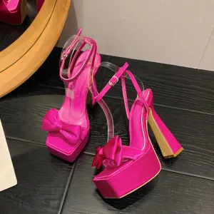 Bowknot ankle strap Ultra High Heel sandals