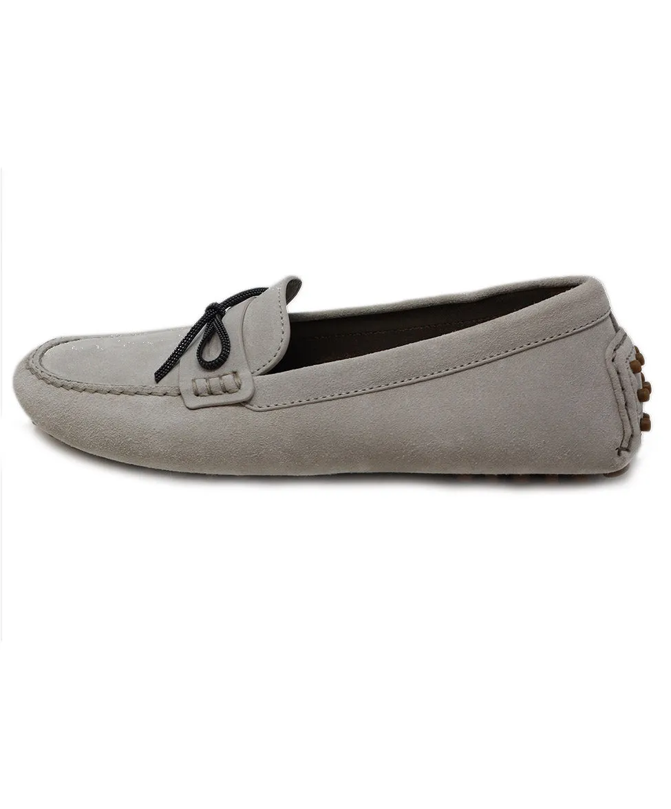 Brunello Cucinelli Grey Suede Loafers sz 8