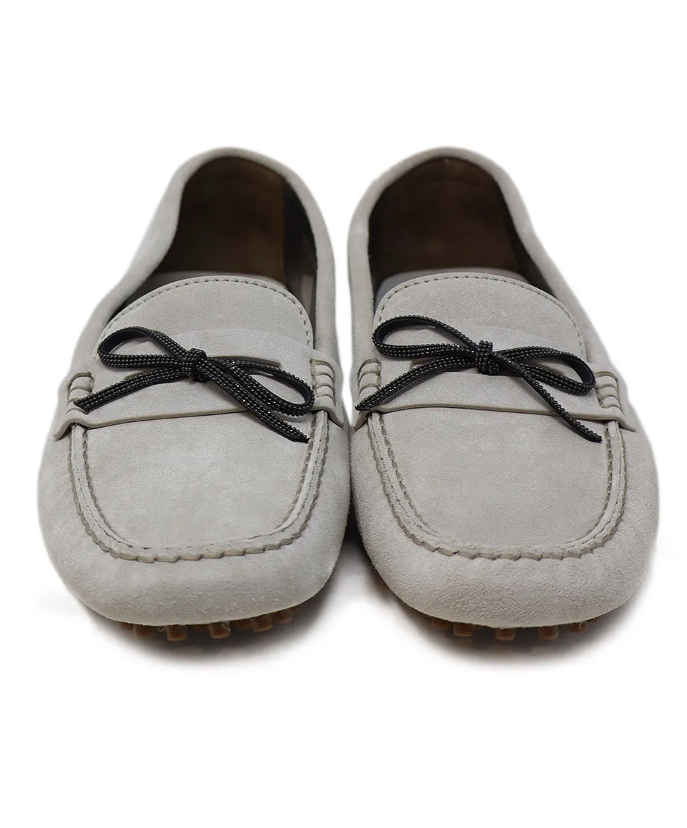 Brunello Cucinelli Grey Suede Loafers sz 8
