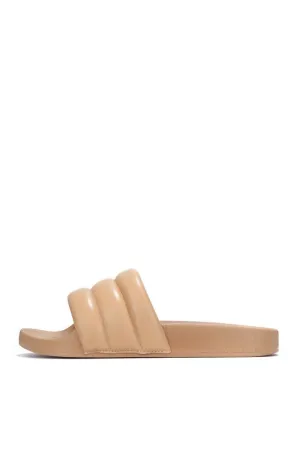Cape Robbin Barrel Nude Puffer Sandals Slides Mules Slip On House Shoes