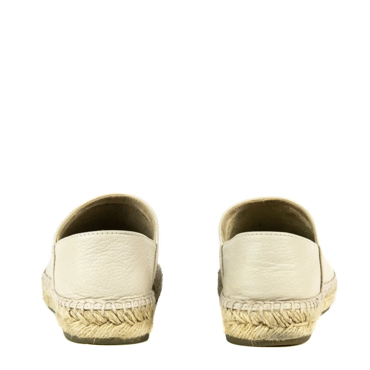 Chanel Beige & Black Leather Cap Toe Espadrilles Size US 6 | EU 36