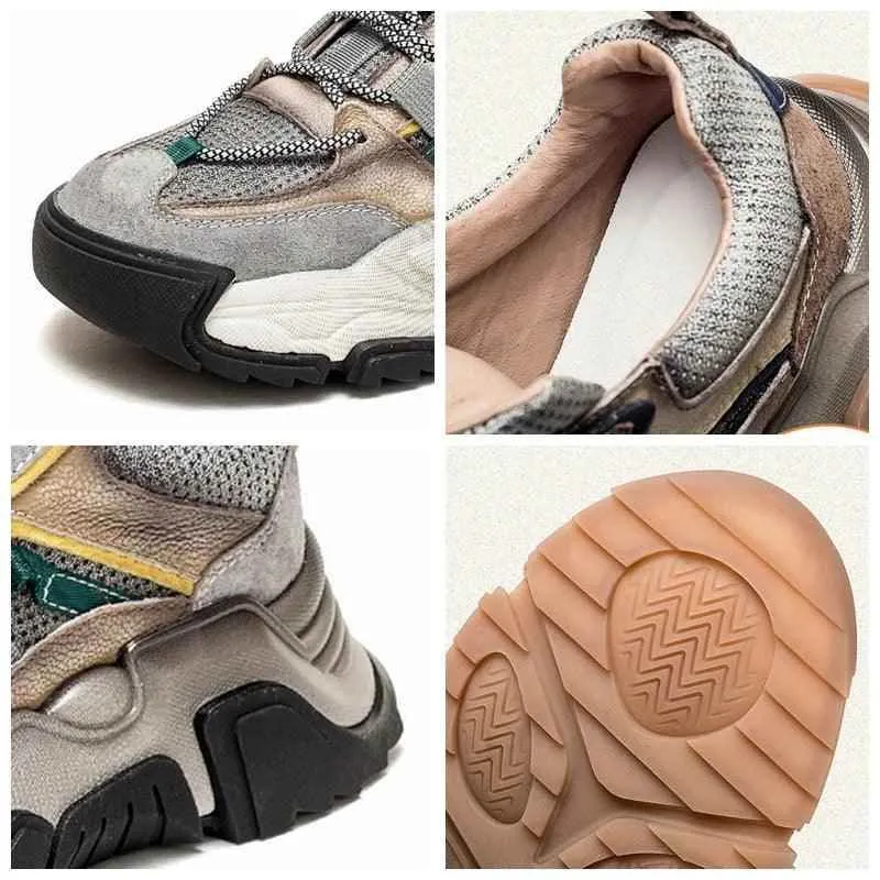 F23 Women's Casual Shoes - Leather Vulcanized Chunky Sneakers