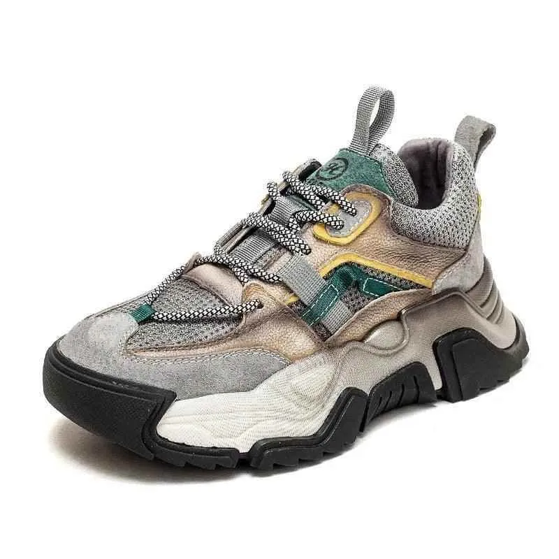 F23 Women's Casual Shoes - Leather Vulcanized Chunky Sneakers