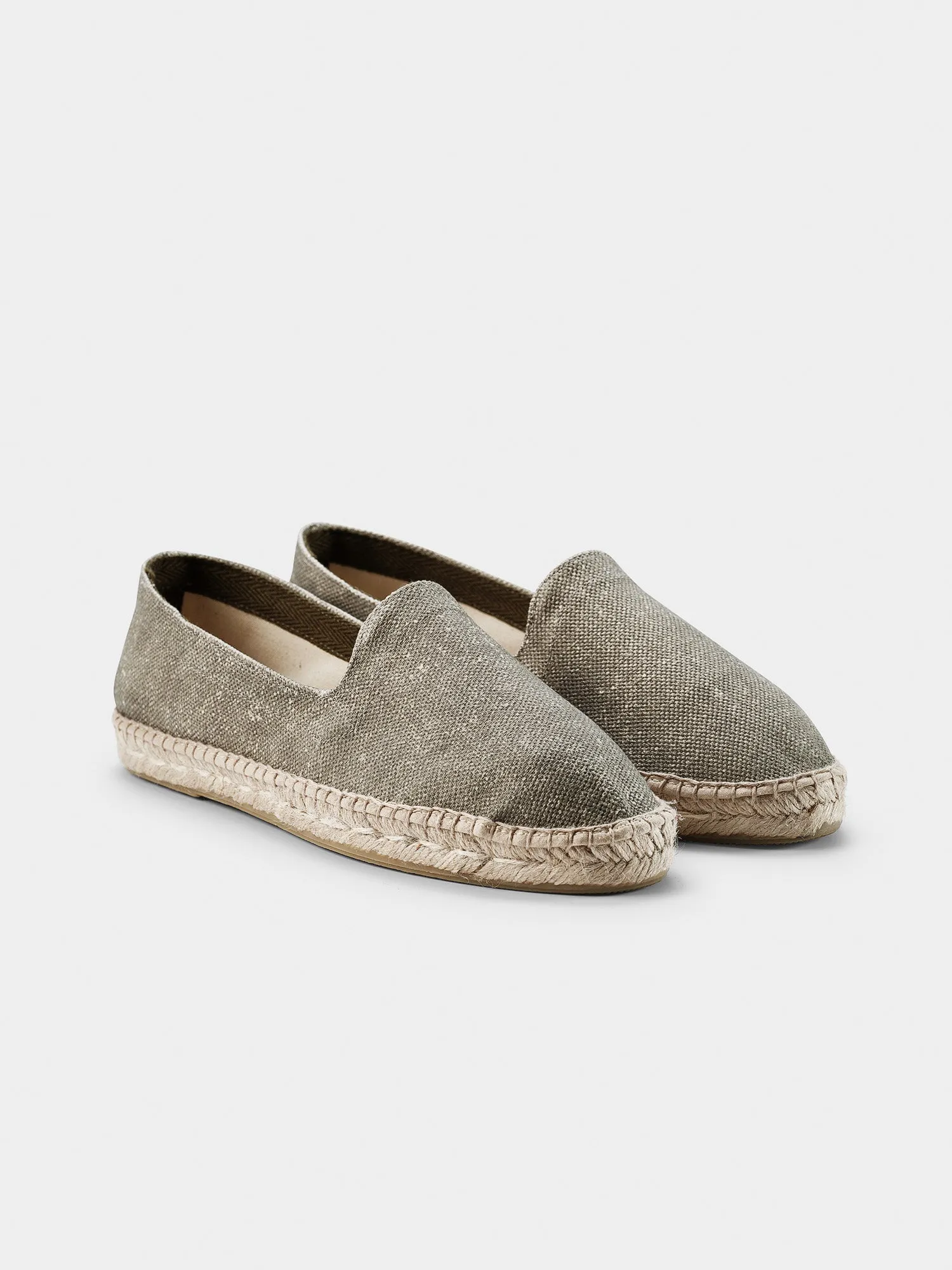Khaki Linen Espadrilles