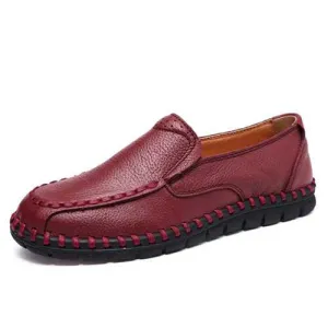 Leather Shoes Women Casual Slip On Soft Outdoor Flat Loafers