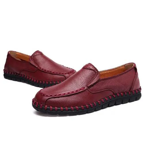 Leather Shoes Women Casual Slip On Soft Outdoor Flat Loafers