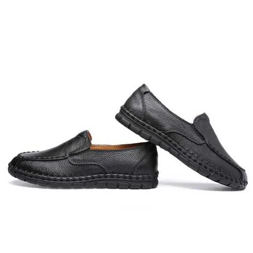 Leather Shoes Women Casual Slip On Soft Outdoor Flat Loafers