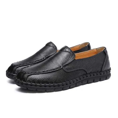 Leather Shoes Women Casual Slip On Soft Outdoor Flat Loafers
