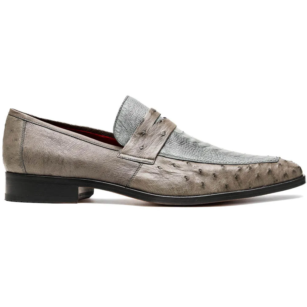 Marco Di Milano Fangio Serpentine Grey Penny Loafers