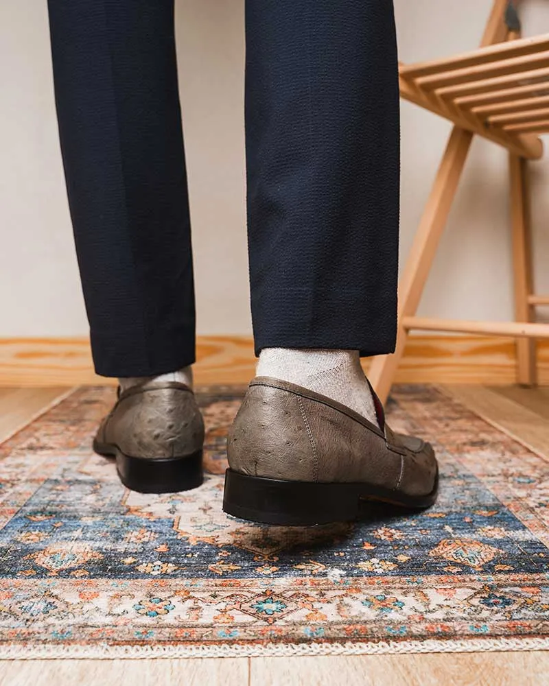 Marco Di Milano Fangio Serpentine Grey Penny Loafers