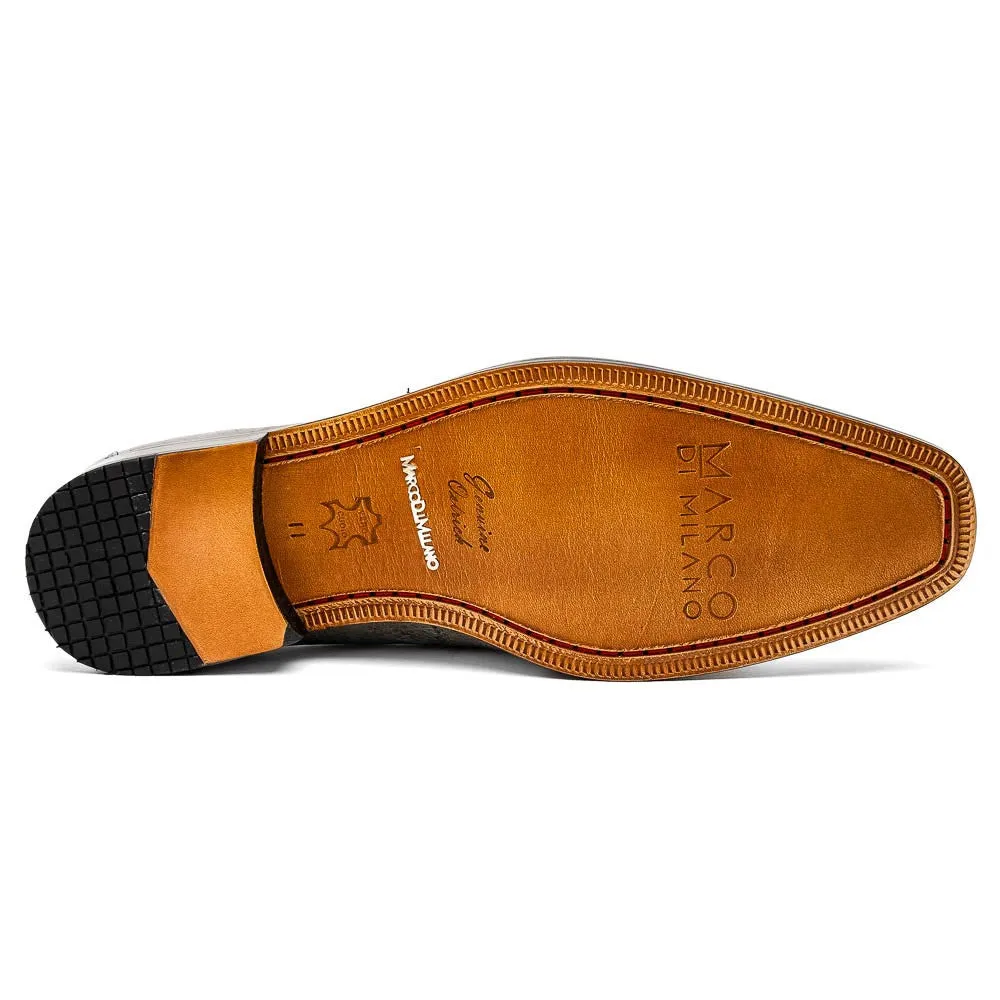 Marco Di Milano Fangio Serpentine Grey Penny Loafers