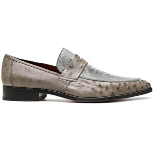 Marco Di Milano Fangio Serpentine Grey Penny Loafers