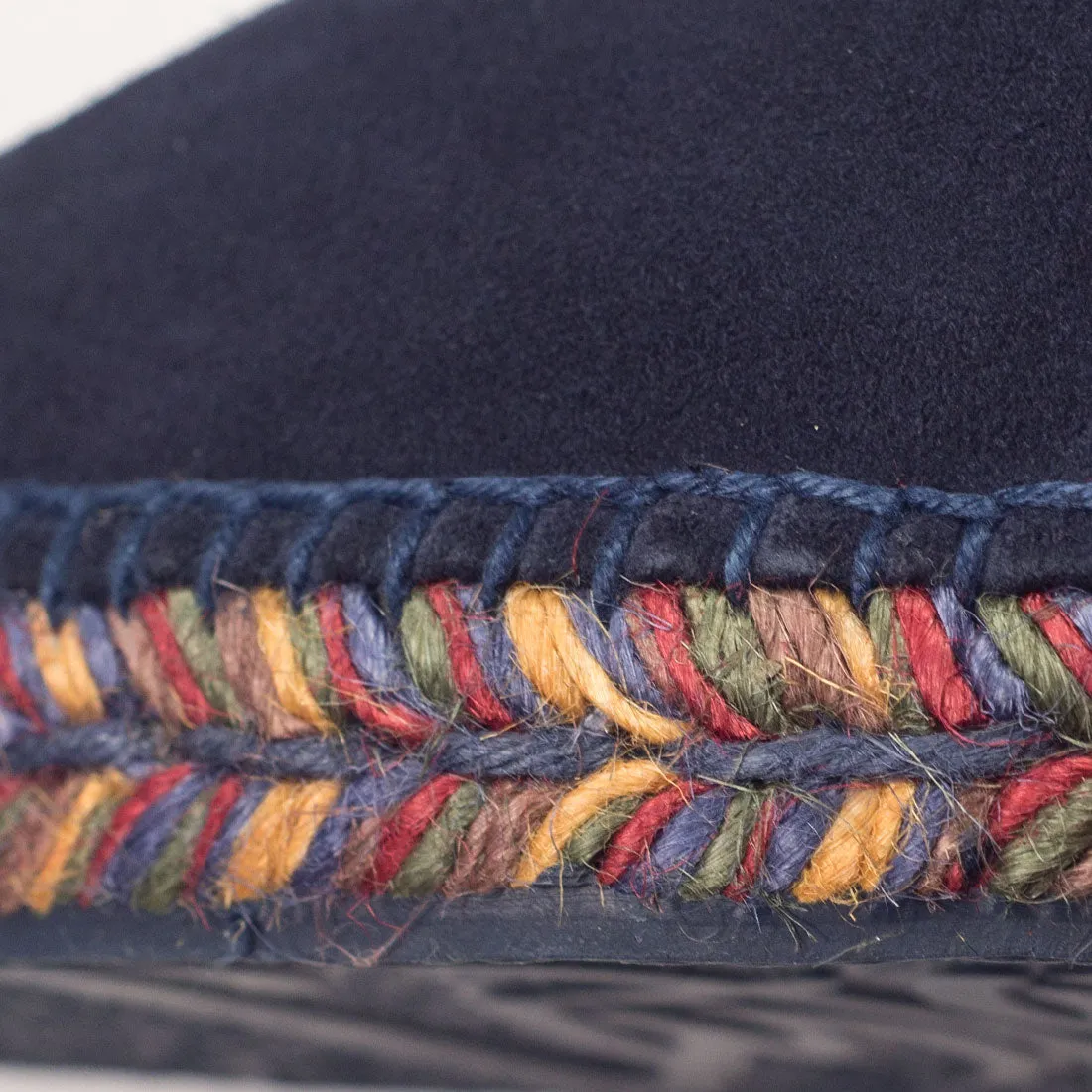 Navy suede espadrilles with multicolor soles