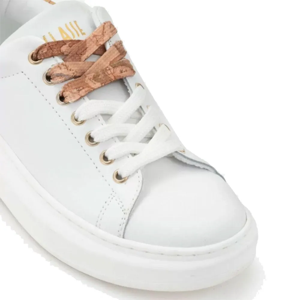 Scarpe Donna 1A Classe Alviero Martini Sneakers in Pelle Bianca 0411