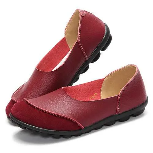 Soft Comfy Slip On Pattern Match Casual Flat Shoes