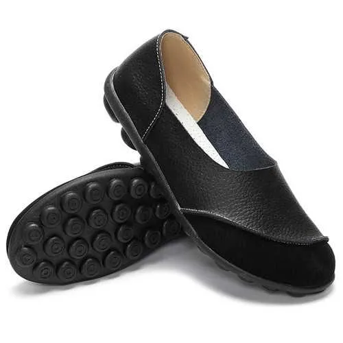 Soft Comfy Slip On Pattern Match Casual Flat Shoes