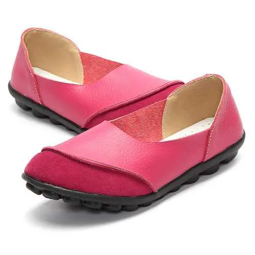 Soft Comfy Slip On Pattern Match Casual Flat Shoes
