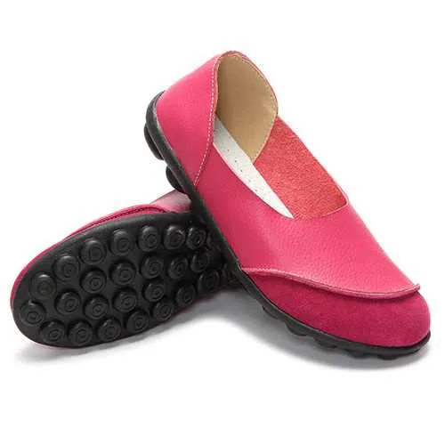 Soft Comfy Slip On Pattern Match Casual Flat Shoes