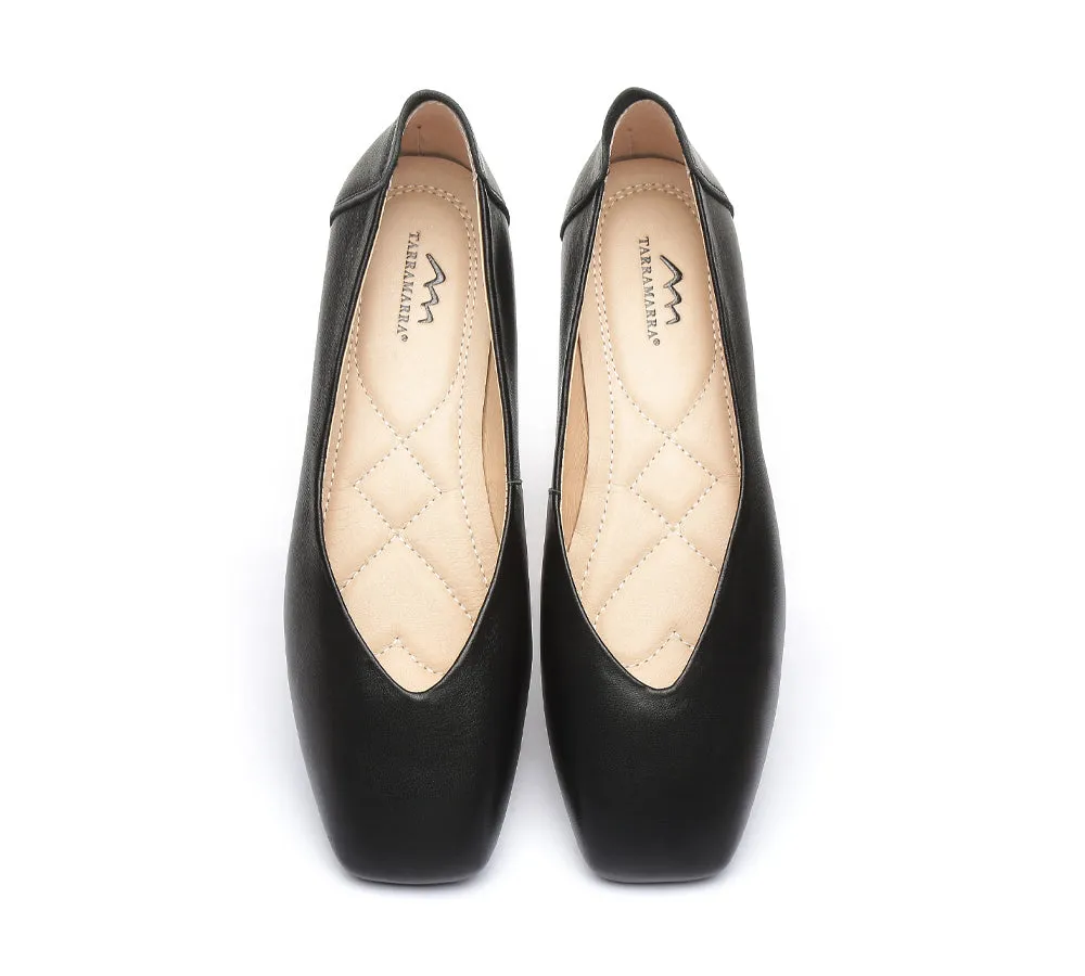 TARRAMARRA® Square Toe Leather Ballet Flats Women Linda