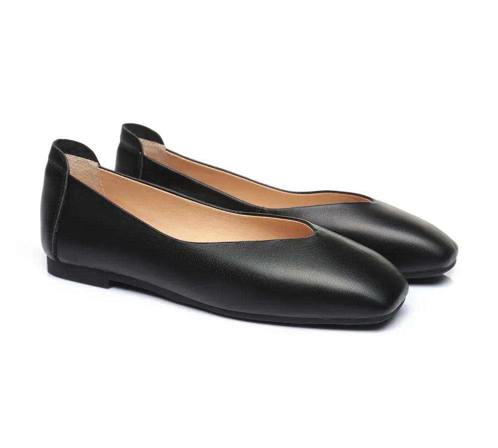 TARRAMARRA® Square Toe Leather Ballet Flats Women Linda