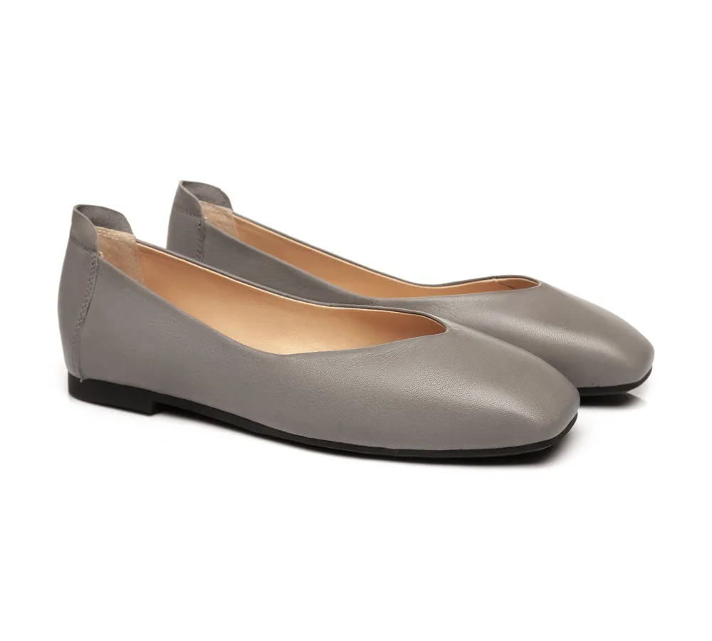 TARRAMARRA® Square Toe Leather Ballet Flats Women Linda