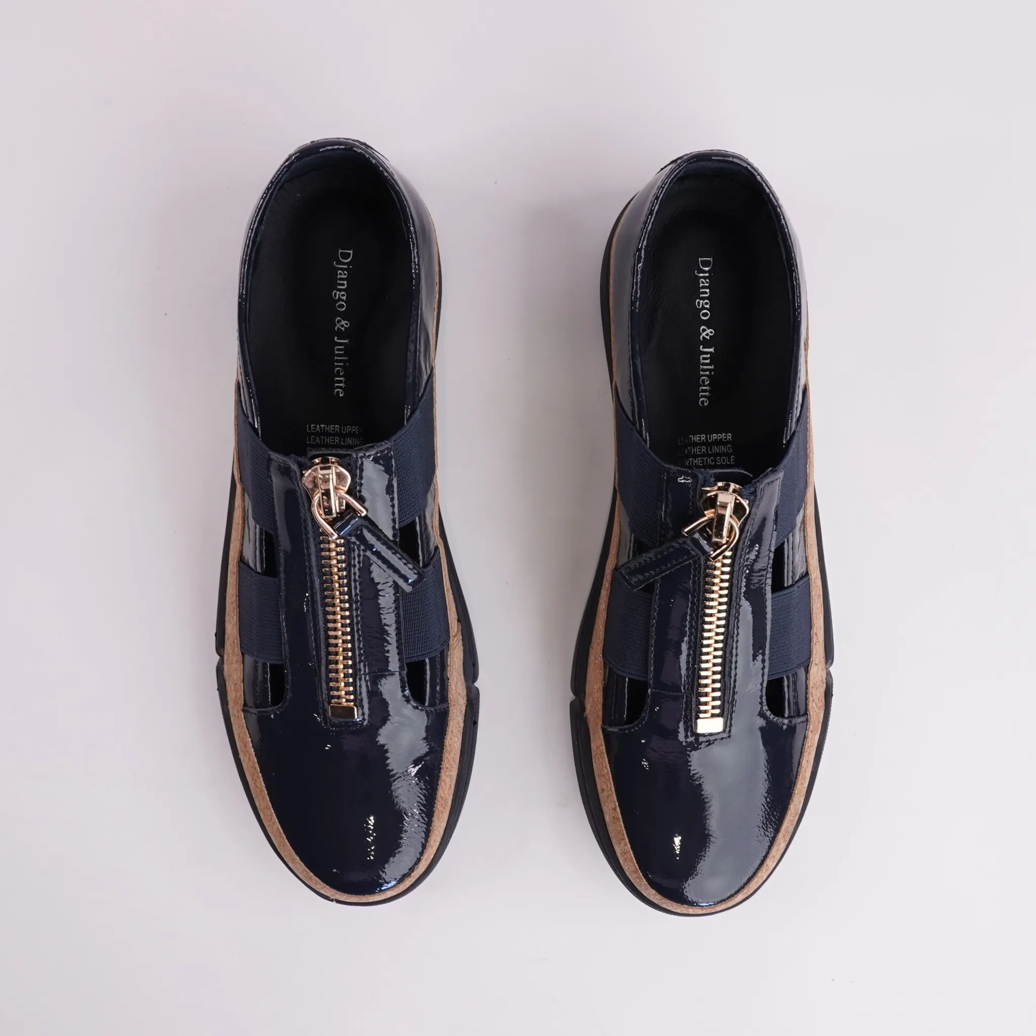 Teni Navy Patent/ Navy Sole Leather Sneakers