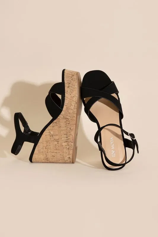 Women's Wedge Heel Sandals in Black