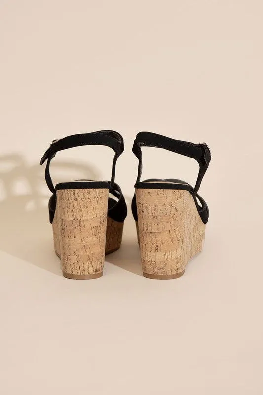 Women's Wedge Heel Sandals in Black