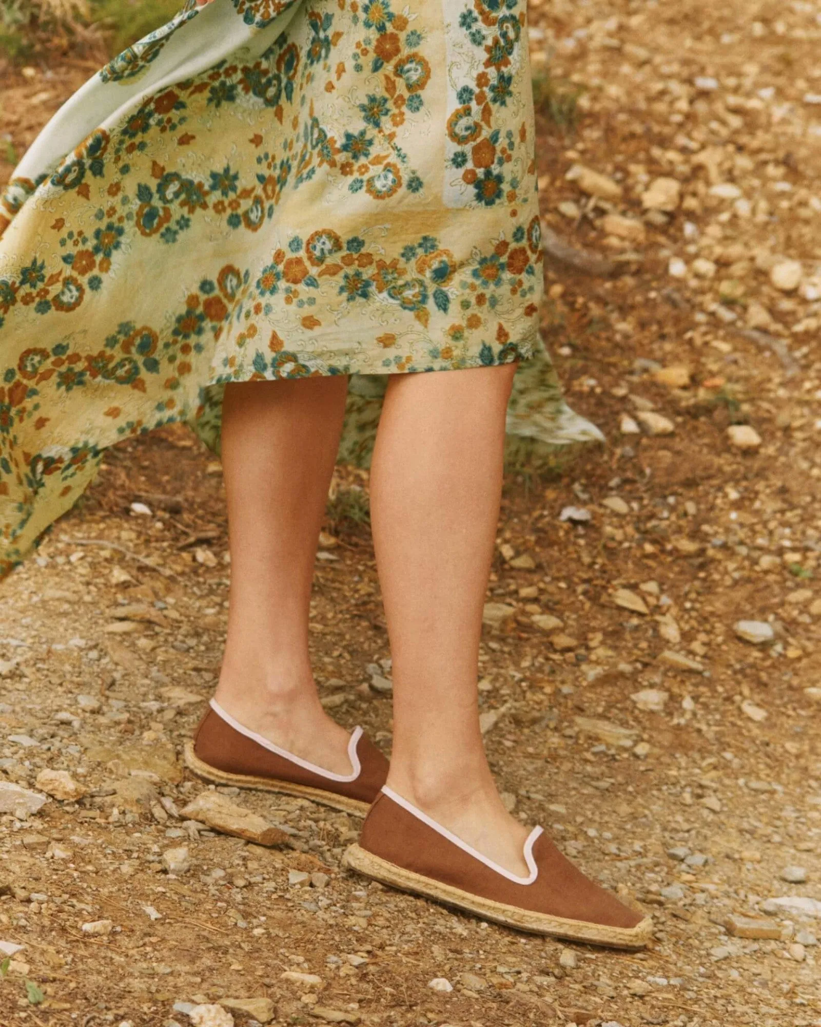 Womens_Espadrilles_The Smoking_Linen Colors_Brown - Light Pink